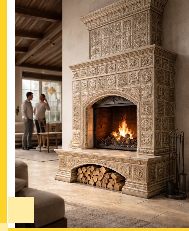 Купить изразцовый камин в Фрязине от 259625 р. | ЭриданФрз