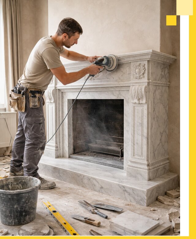 Изготовление и установка мраморных каминов в Фрязине под ключ