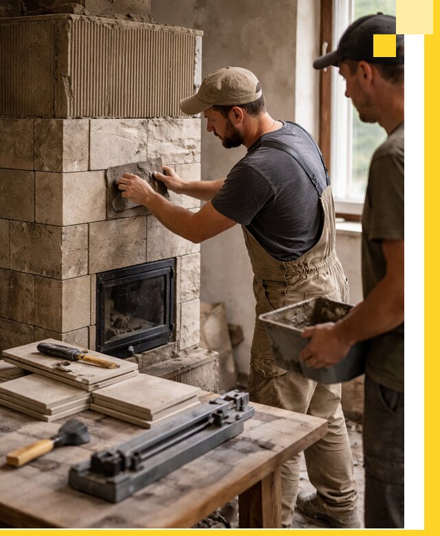 Профессиональная облицовка печей в Фрязине: керамика и камень