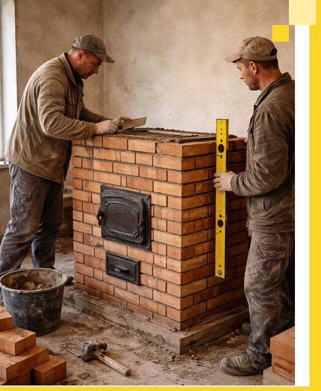 Отопительные печи под ключ в Фрязине, установка и сборка