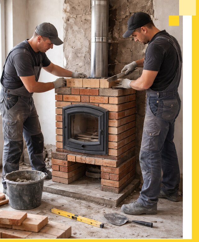 Монтаж печи камина под ключ в Фрязине с гарантией и пусконаладкой