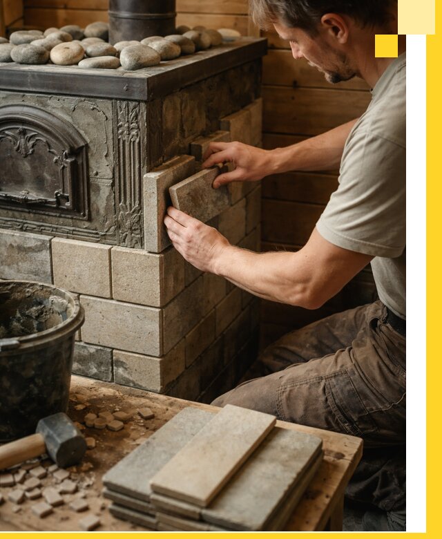 Облицовка банных печей в Фрязине профессиональная отделка