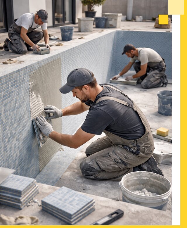 Облицовка бассейнов в Фрязине плитка мозаика гидроизоляция