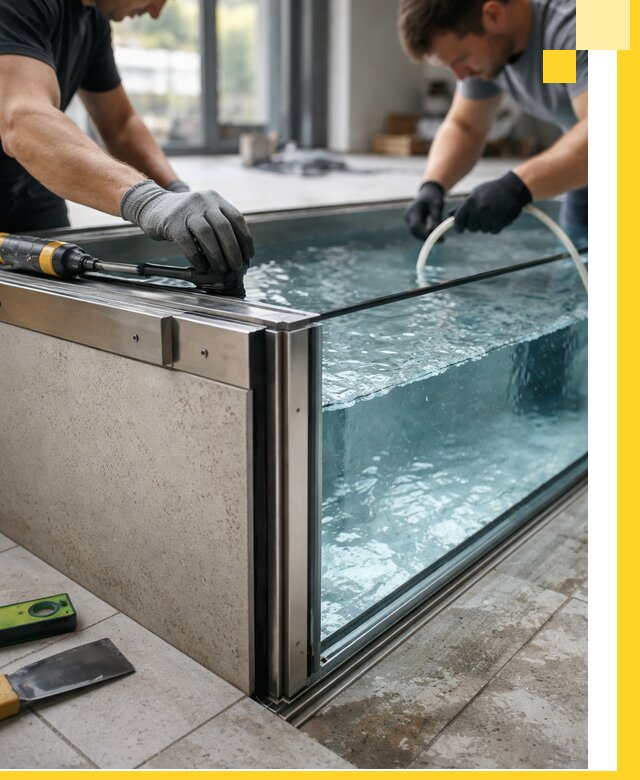 Проектирование и монтаж стеклянных бассейнов в Фрязине