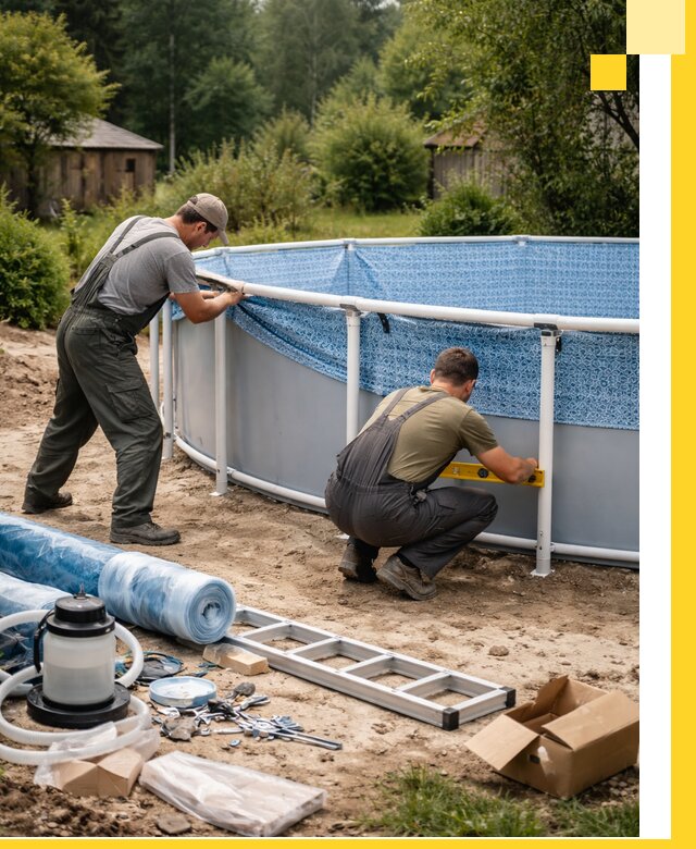 Установка и монтаж каркасных бассейнов в Фрязине под ключ