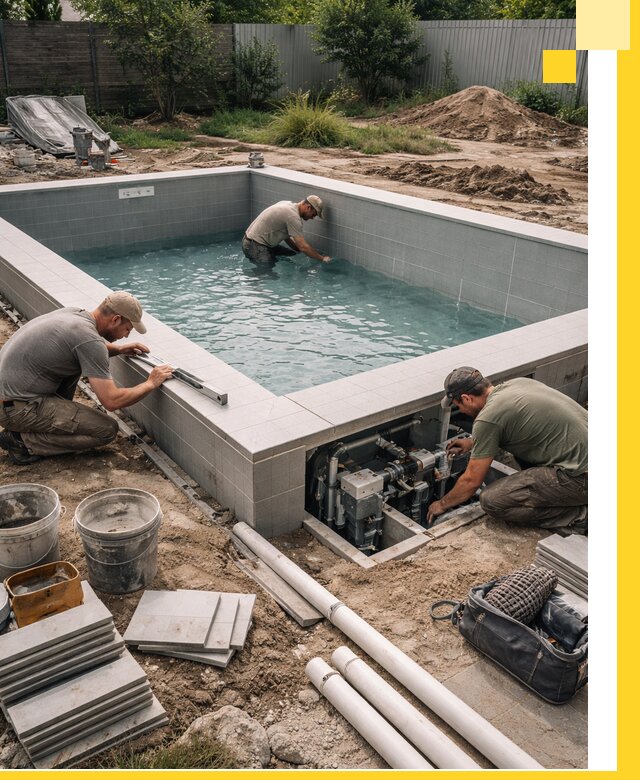 Строительство и монтаж бассейнов для дачи под ключ в Фрязине