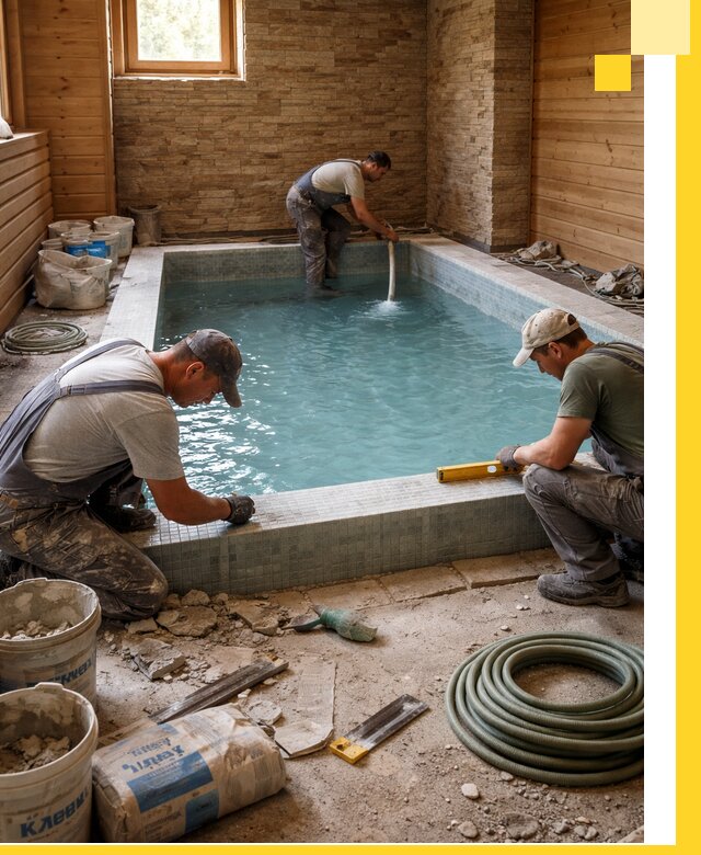 Проектирование и строительство бассейнов для бани в Фрязине