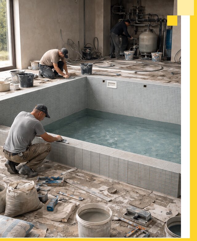 Строительство и монтаж бассейнов в помещении в Фрязине