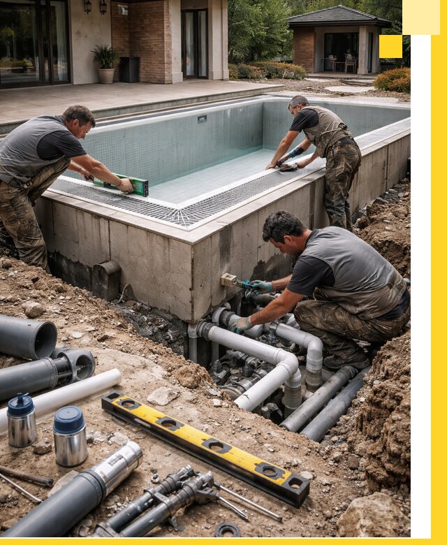 Строительство переливных бассейнов в Фрязине под ключ