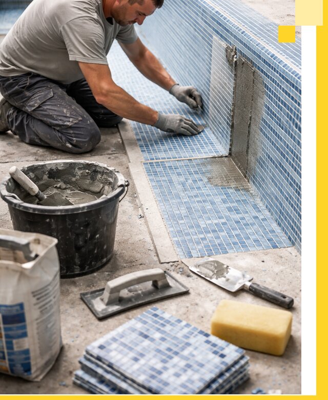 Укладка и ремонт мозаики для бассейнов под ключ в Фрязине