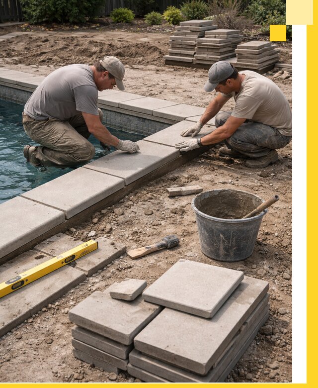 Установка и изготовление копингового камня для бассейнов в Фрязине