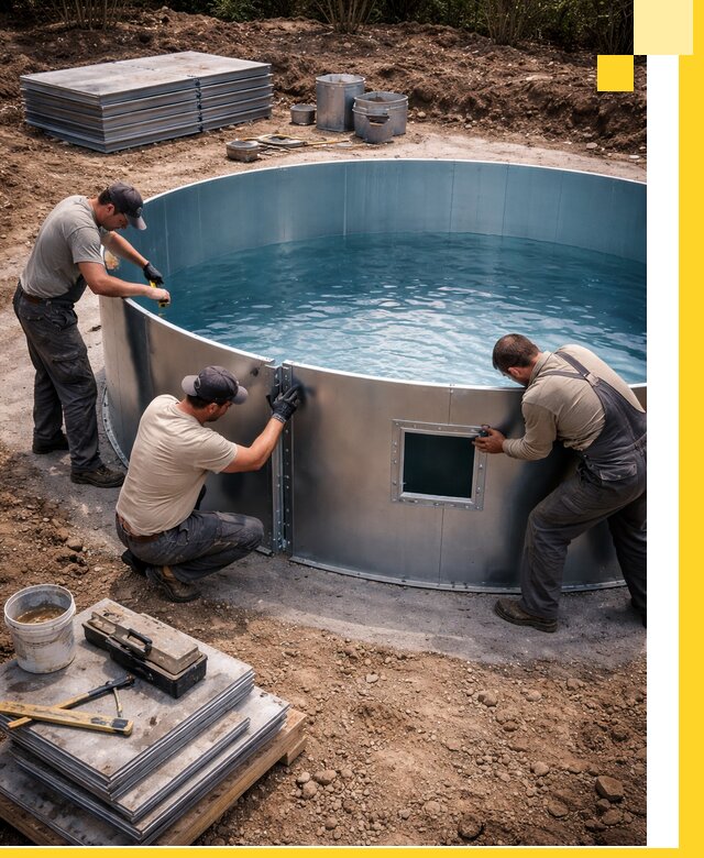 Круглые бассейны под ключ в Фрязине проектирование и монтаж