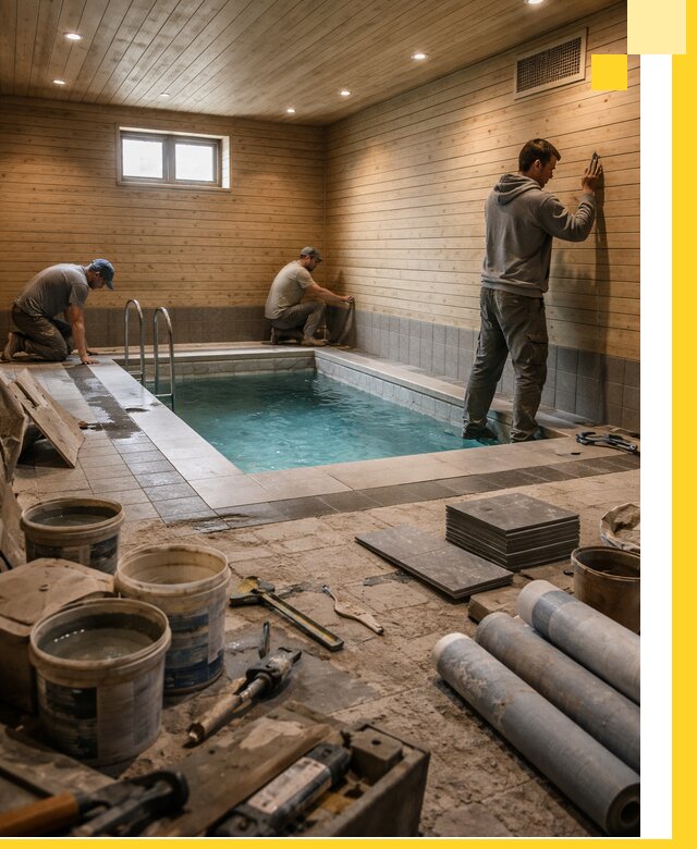 Строительство бани с бассейном и сауной под ключ в Фрязине