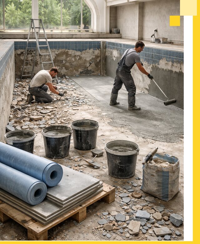 Реконструкция бассейнов в Фрязине: ремонт, гидроизоляция