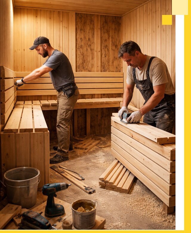 Профессиональный комплексный ремонт саун под ключ в Фрязине