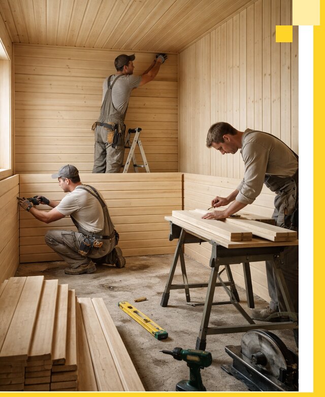 Обшивка саун в Фрязине из натуральной древесины под ключ