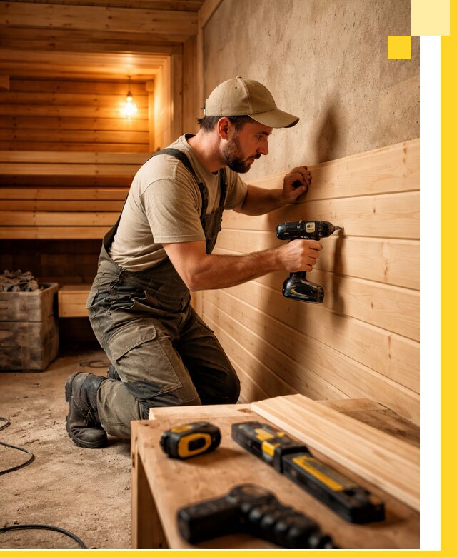 Профессиональная внутренняя отделка бани в Фрязине под ключ