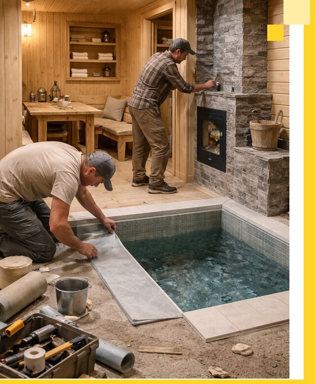 Строительство бань с комнатой отдыха под ключ в Фрязине