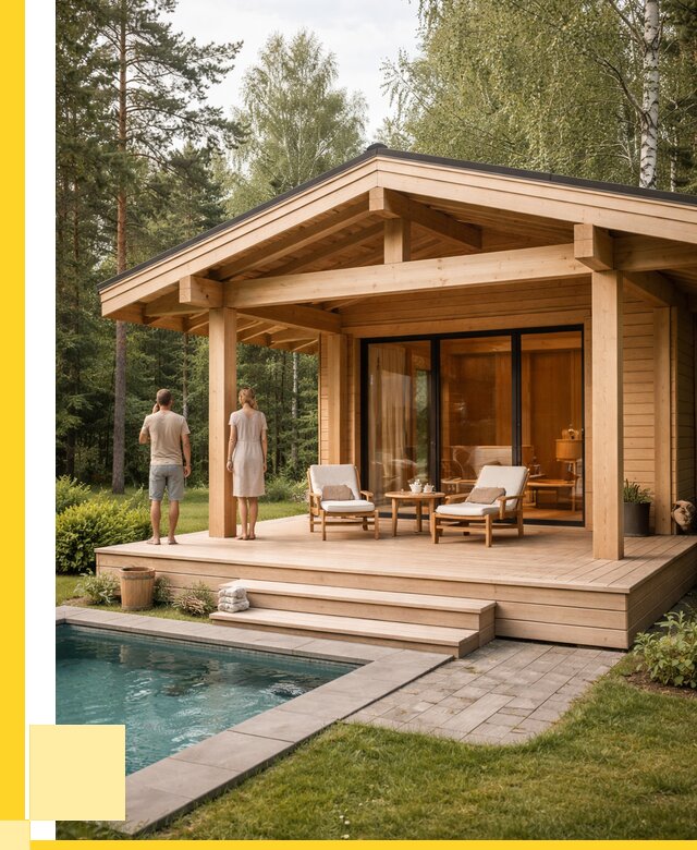 Бани с террасой под ключ в Фрязине от 623100 р. | ЭриданФрз