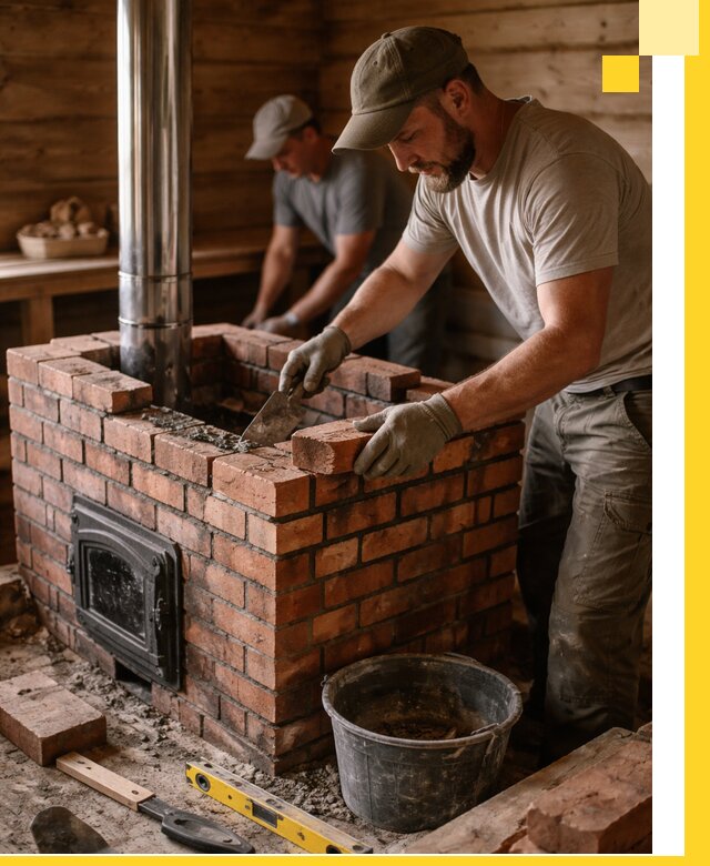 Кирпичные печи для бани под ключ в Фрязине, проект и монтаж