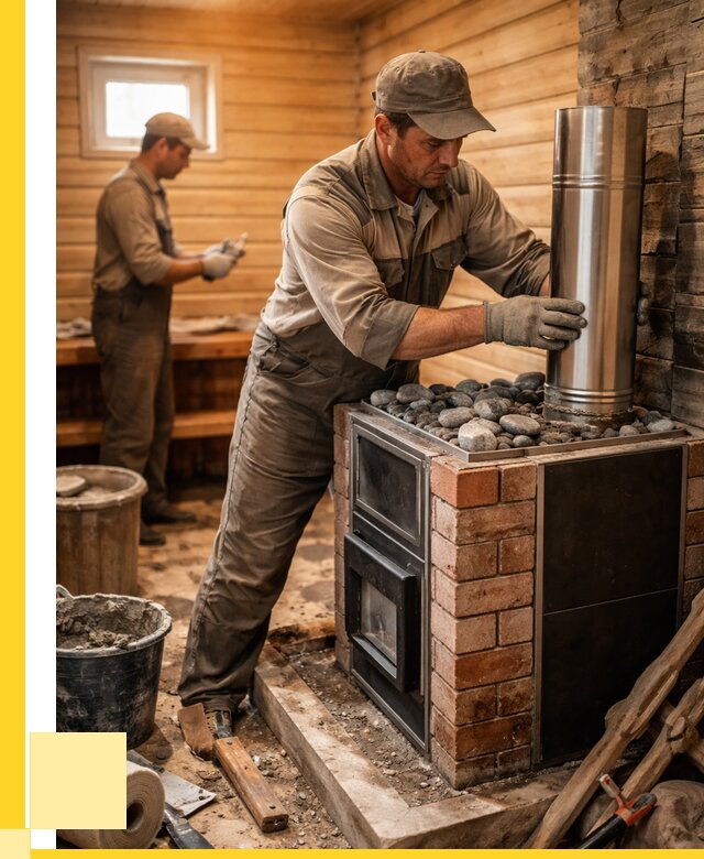 Монтаж печи в бане под ключ в Фрязине от 20770 р. | ЭриданФрз