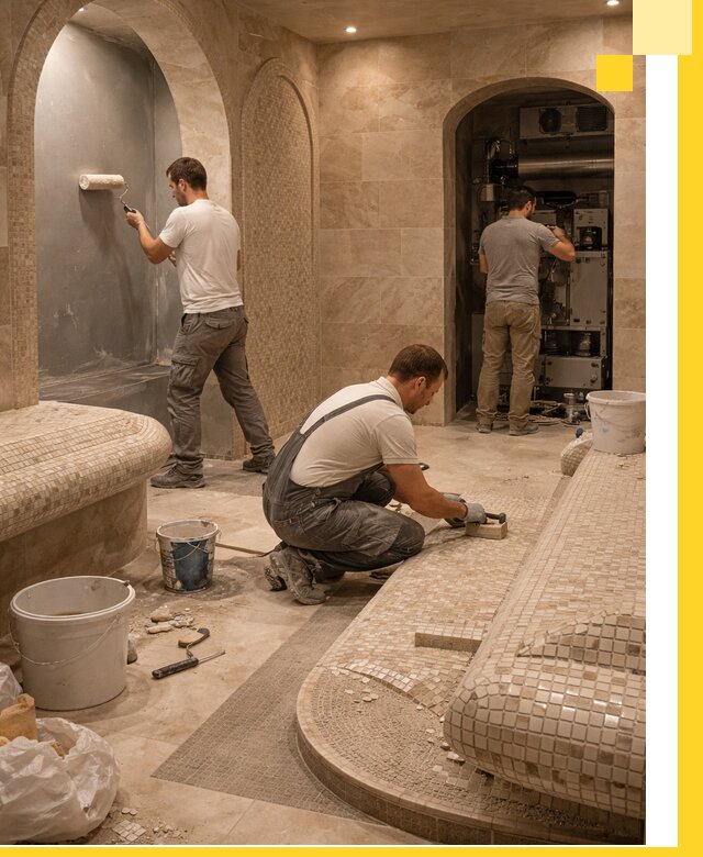 Строительство бани с хамамом и бассейном под ключ в Фрязине