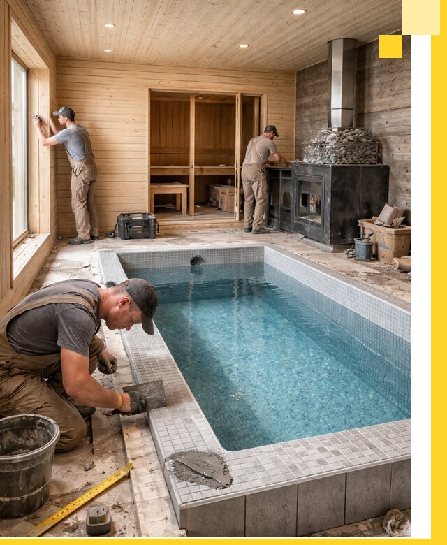 Проект бани с бассейном и сауной в Фрязине под ключ