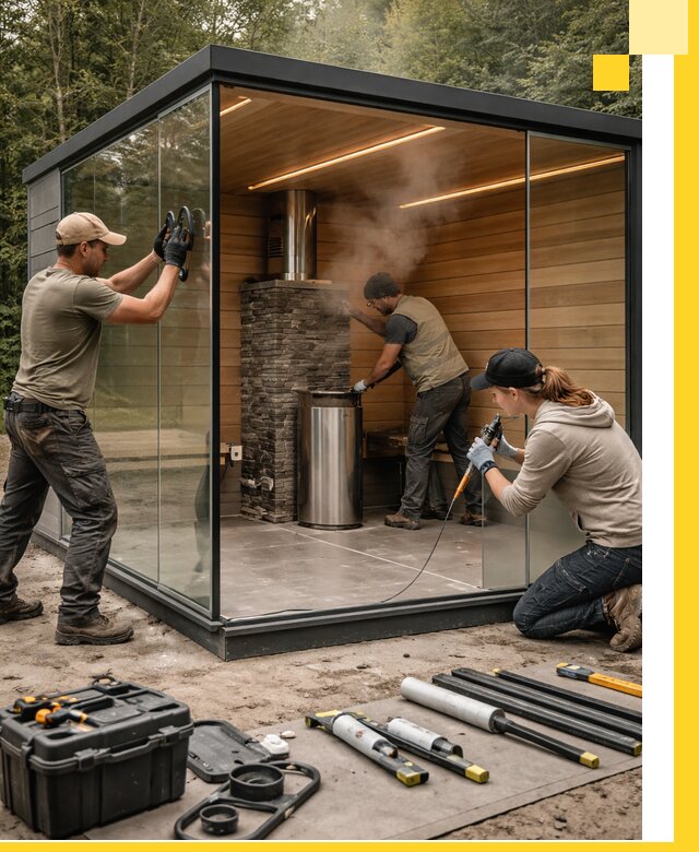 Проектирование и строительство стеклянных бань в Фрязине