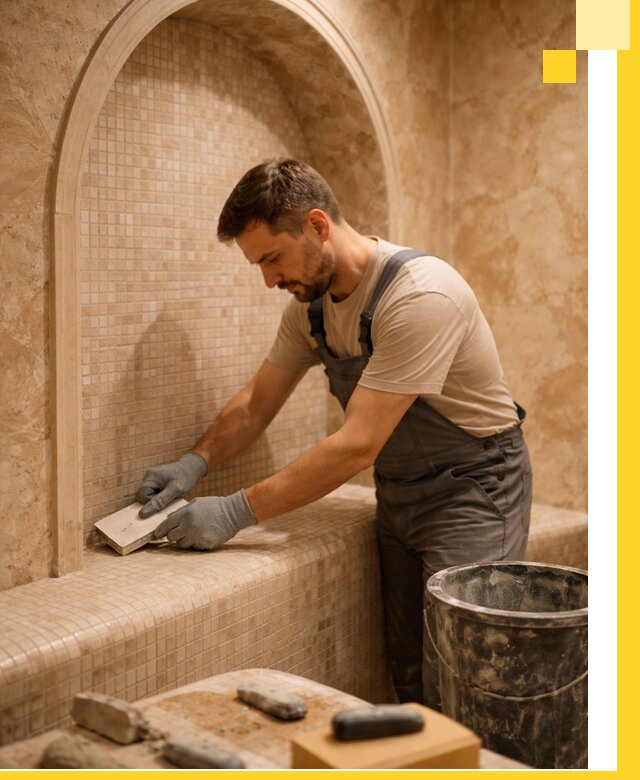 Профессиональная отделка хамамов с мозаикой под ключ в Фрязине